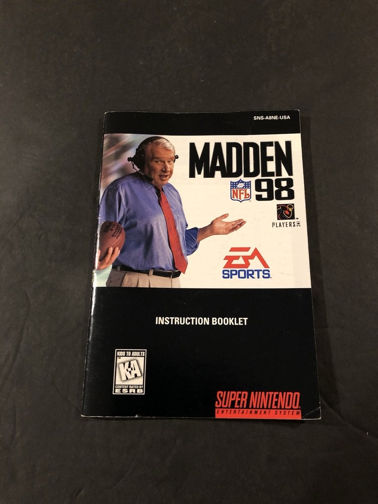 Madden 98 snes Manual only