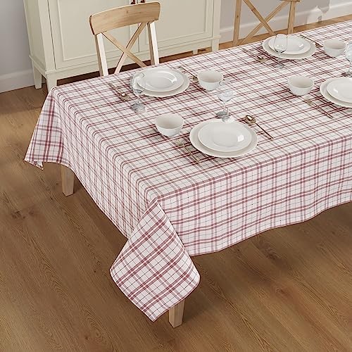 Cotton Table Cloth - Rectangle Table Cover 104" x 60" (Rectangular) Pink Dobby