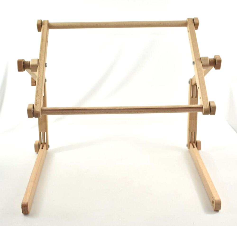 Needlework Table Lap Hands-Free Adjustable Frame Stand Beech Wood Complete EUC!