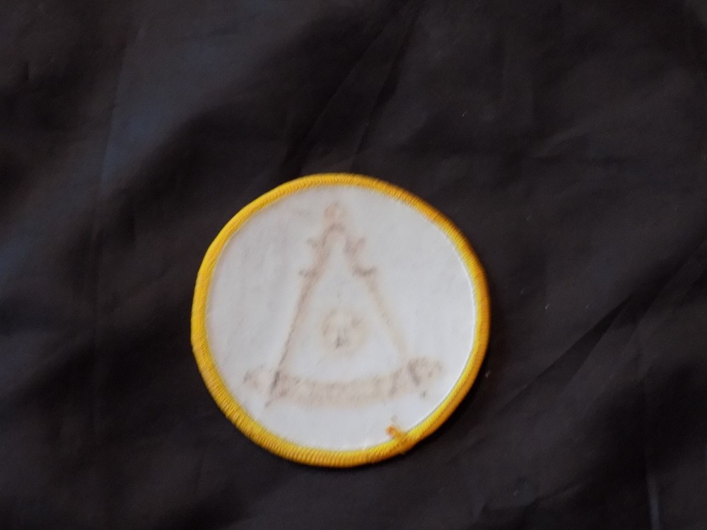 Past Master No Square Sun Patch Round Iron Sew Freemason Fraternity NEW!