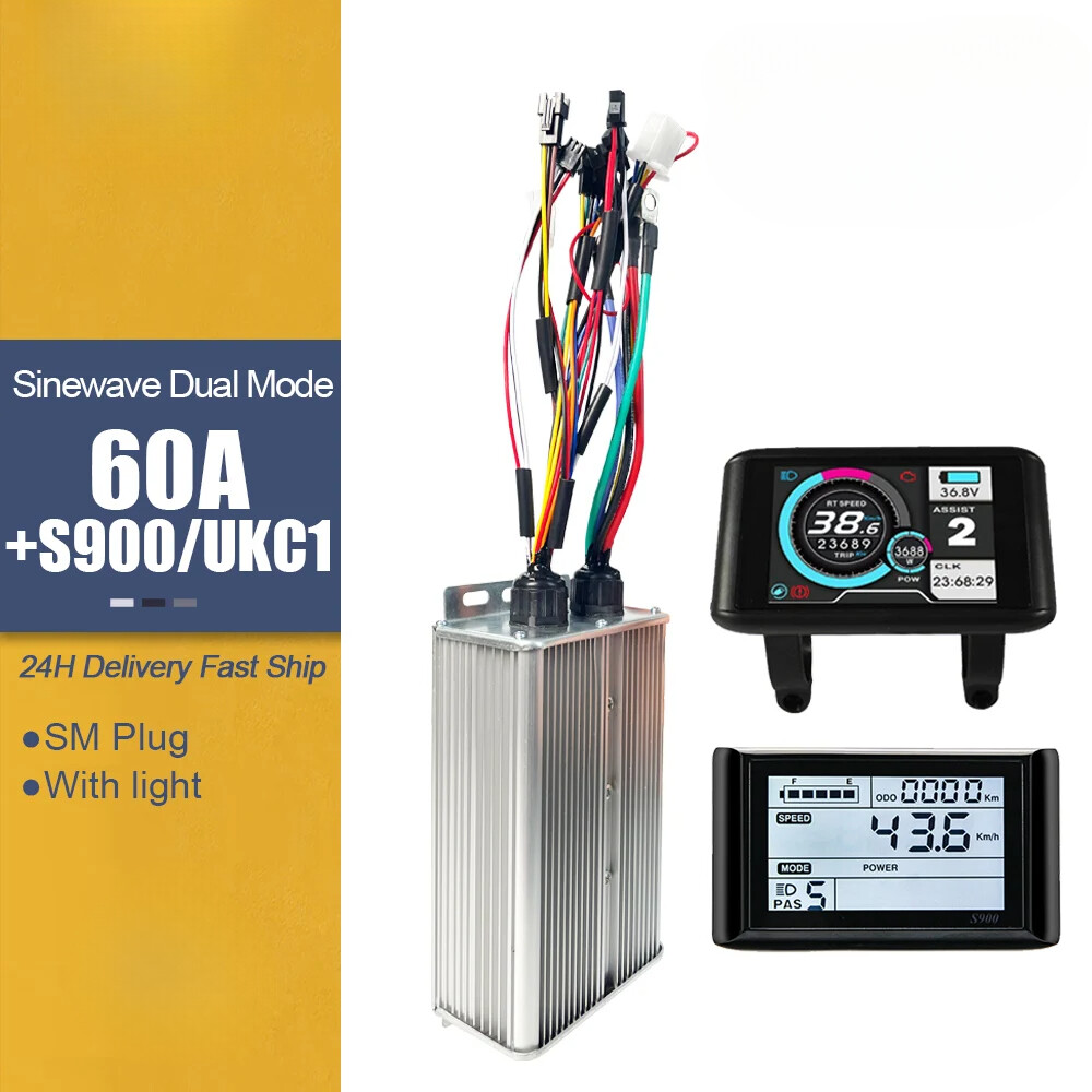 Electric Bike Sinawave Controller 60A Dual Mode Controller With LCD Display