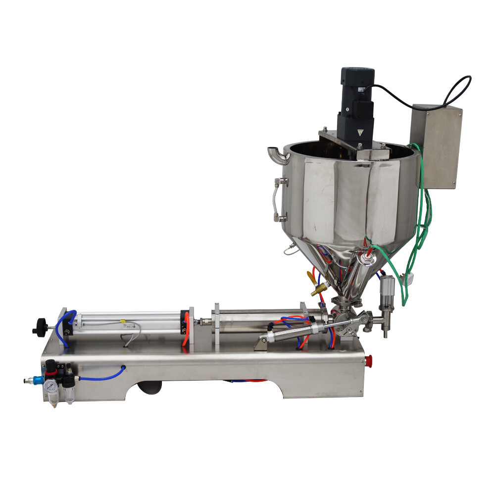 100-1000ml Pneumatic Paste Liquid Heating Mixing Filling Machine 110VSingle Head