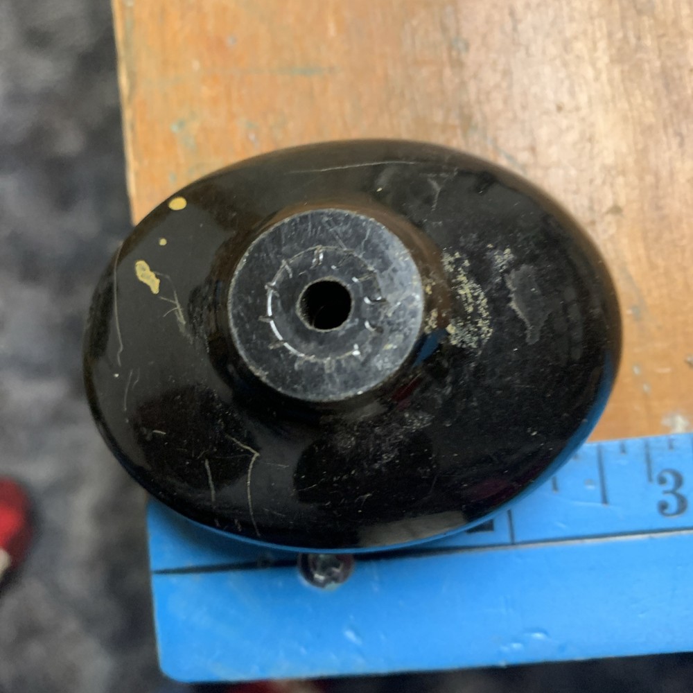 2 Vintage Black Oval Bakelite Knobs Gear Shift Pressure Valve 2.5"