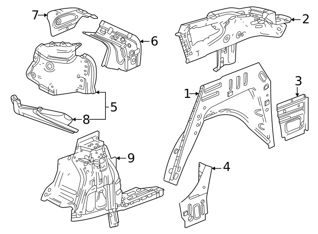 Genuine GM Inner Quarter Panel 60008818