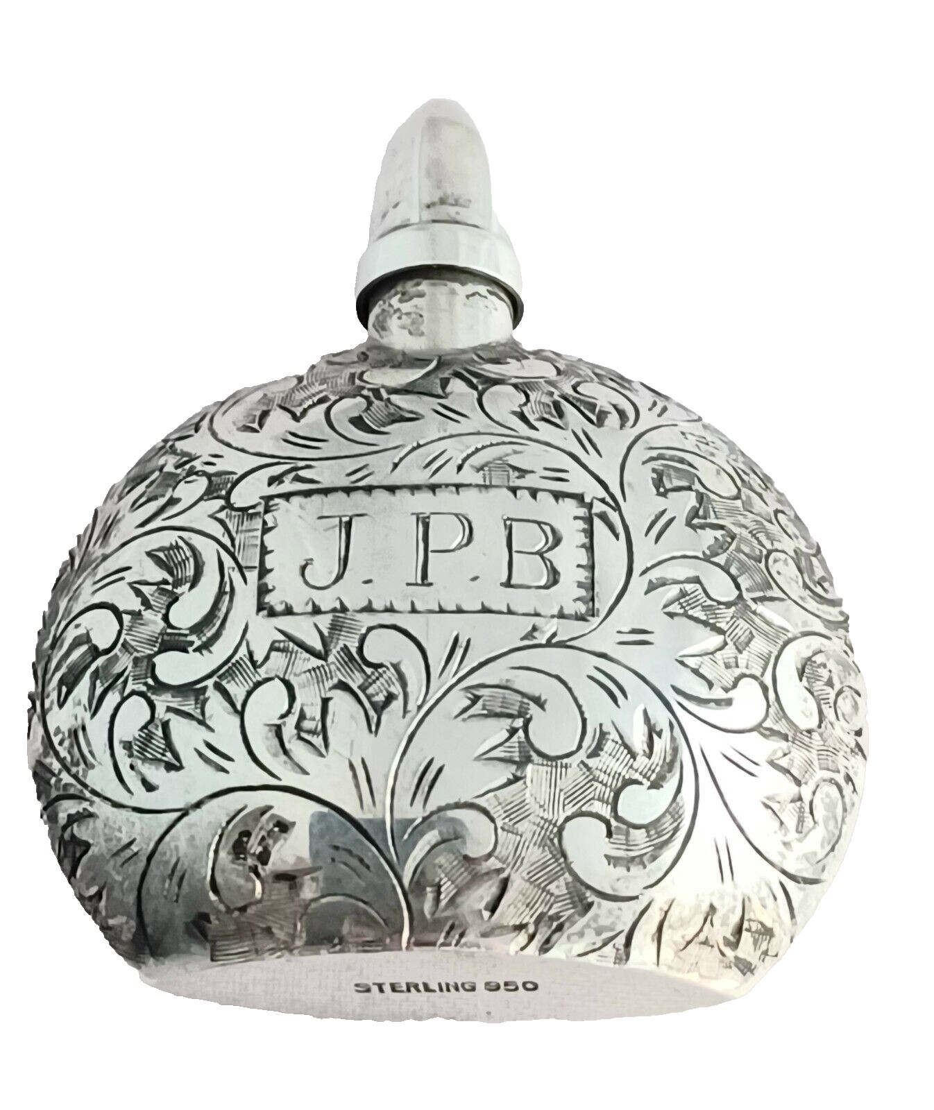 Sterling 950 Japan Small Perfume Decorated bottle Mono'd JPB