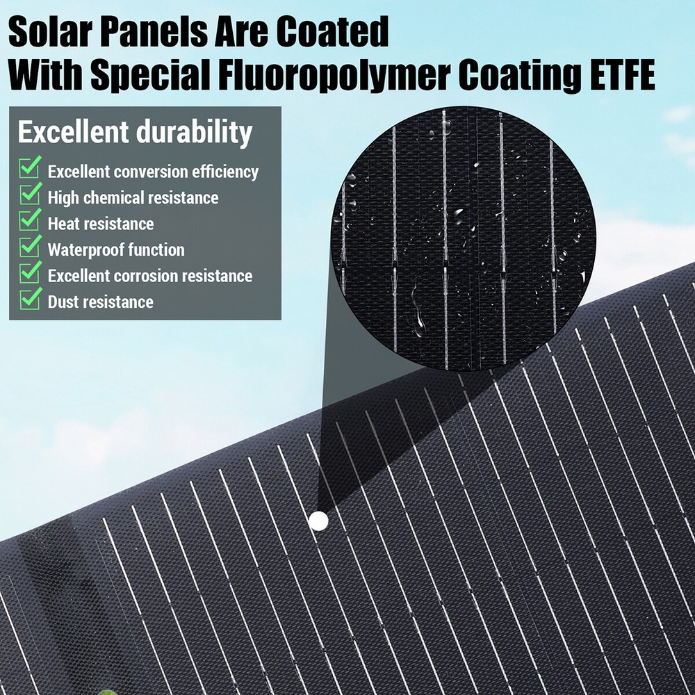 200W Foldable Mono Solar Panel & Charge Controller+Power Inverter for RV Camper
