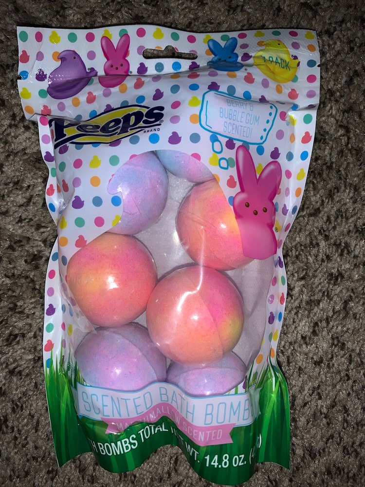 Peeps Scented Bath Bombs Marshmallow Berry & Bubble Gum scent 7 Pack easter gift