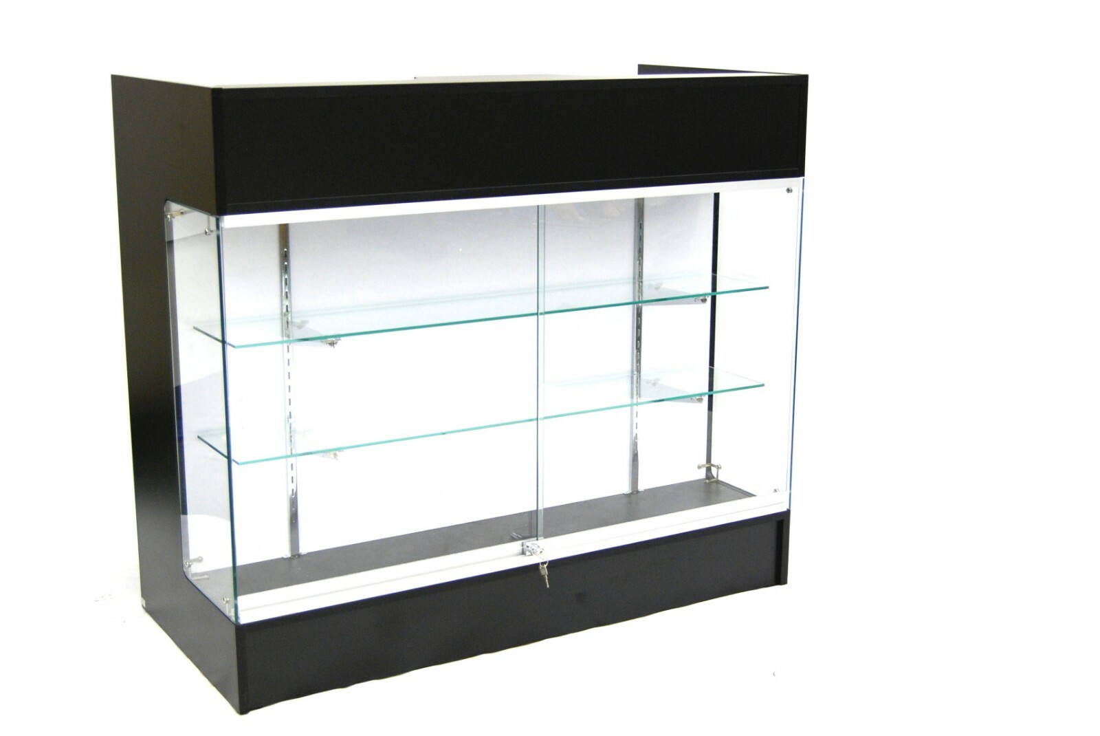 Black Laminate Wood 48 Inch Display Showcase Register Check Out Counter