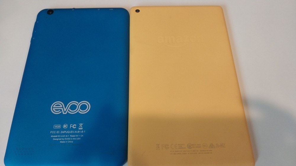EVOO 7" Android Tablet And Amazon Fire HD 8 Tablet