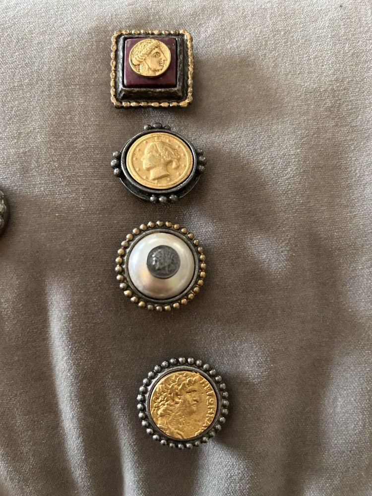 Vintage Set Of 6 Button Covers Various Patterns And Sizes