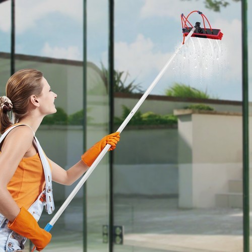 Solar Panel Cleaning Brush with Telescopic Pole for Outdoor Use