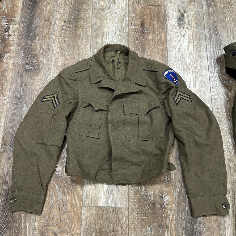 WWII - Korean War Era U.S. Army Personal Effects Duffle Bag Uniform Ike Jacket