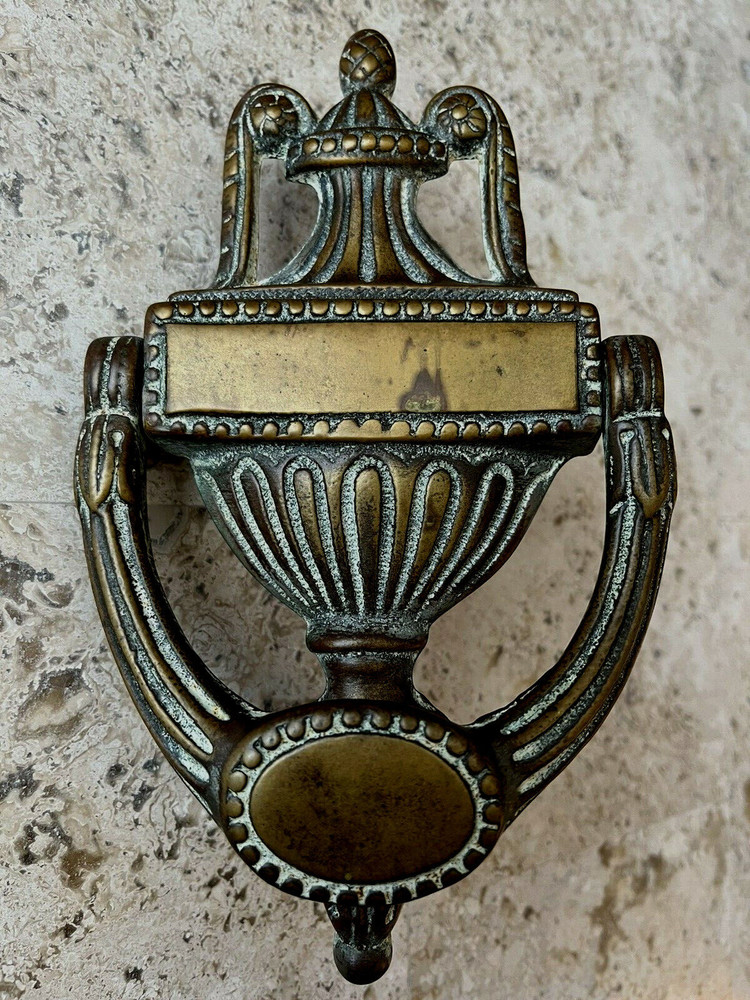 ANTIQUE c1908 VICTORIAN GEORGIAN URN TORCHIERE ARCHITECTURAL SALVAGE DOORKNOCKER