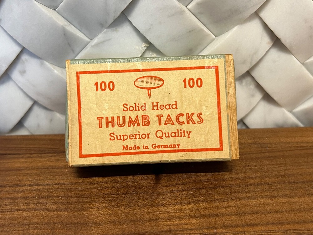 Vintage Solid Head Thumb Tacks Made in Germany 10 Boxes Total Superior Quality