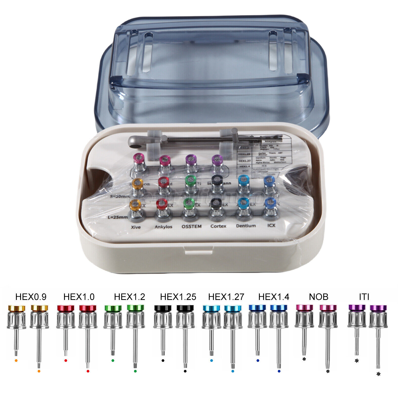 Dental Universal Implant Prosthetic Kit Torque Wrench Screw Drivers Remover +Box