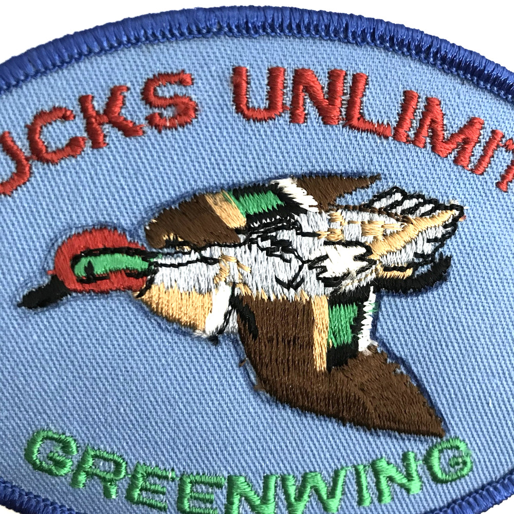 Ducks Unlimited Greenwing Patch Vintage Blue Background