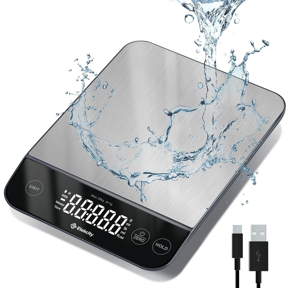 22lb Digital Kitchen Scale, Waterproof, Rechargeable