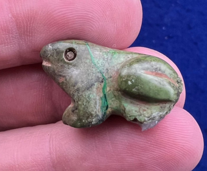 Pre Columbian Mayan Green Jade Frog Figure Effigy Jade Bead Pendant Antique
