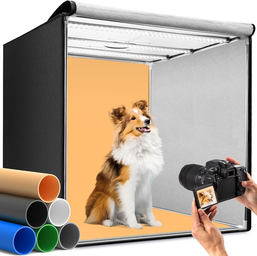 32x32 Inch Photo Studio Light Box with 6 Backdrops