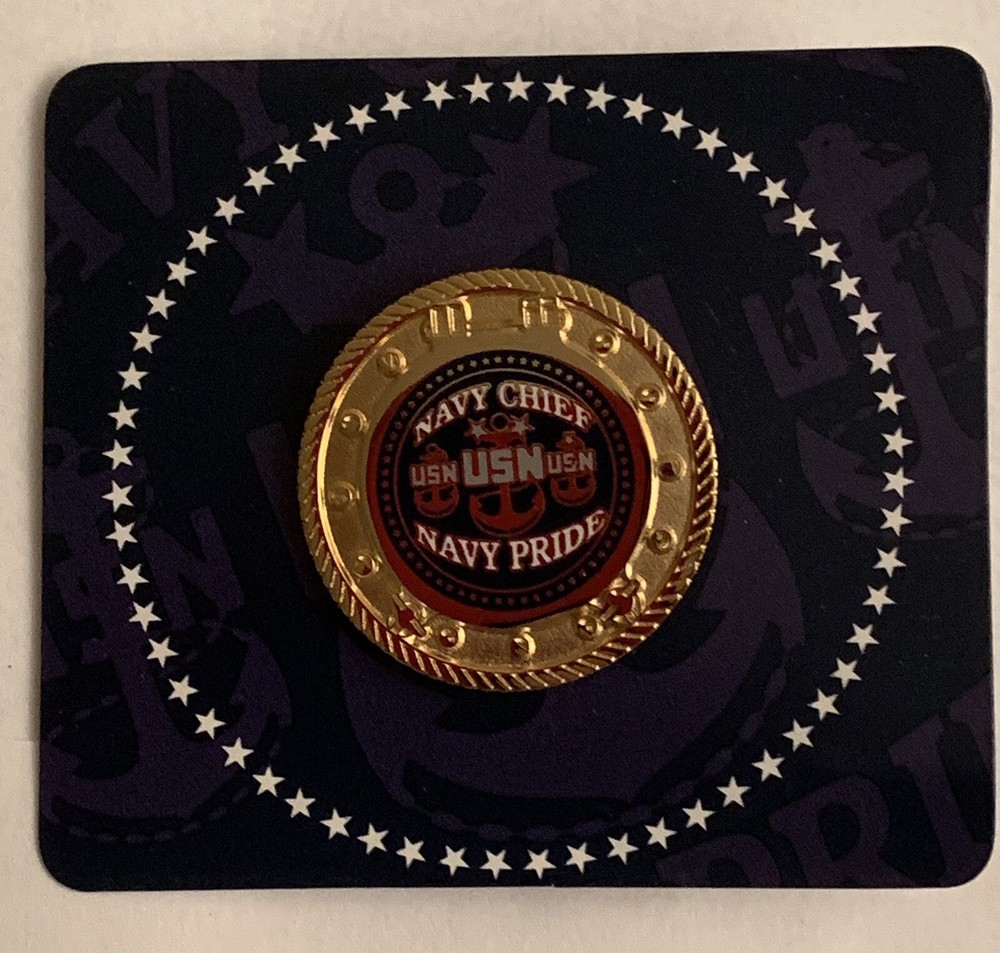 US Navy Chief ~ USN Pride Lapel Hat Pin [X]