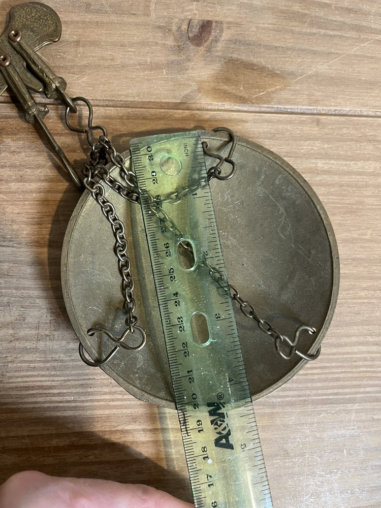 Vintage Solid Brass Hanging Weighing Beam Balance