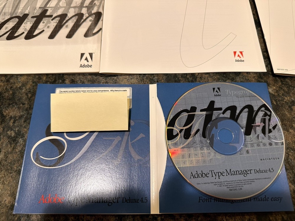 Adobe Type Manager Deluxe 4.5 Mac Software Font Management Made Easy Full Set