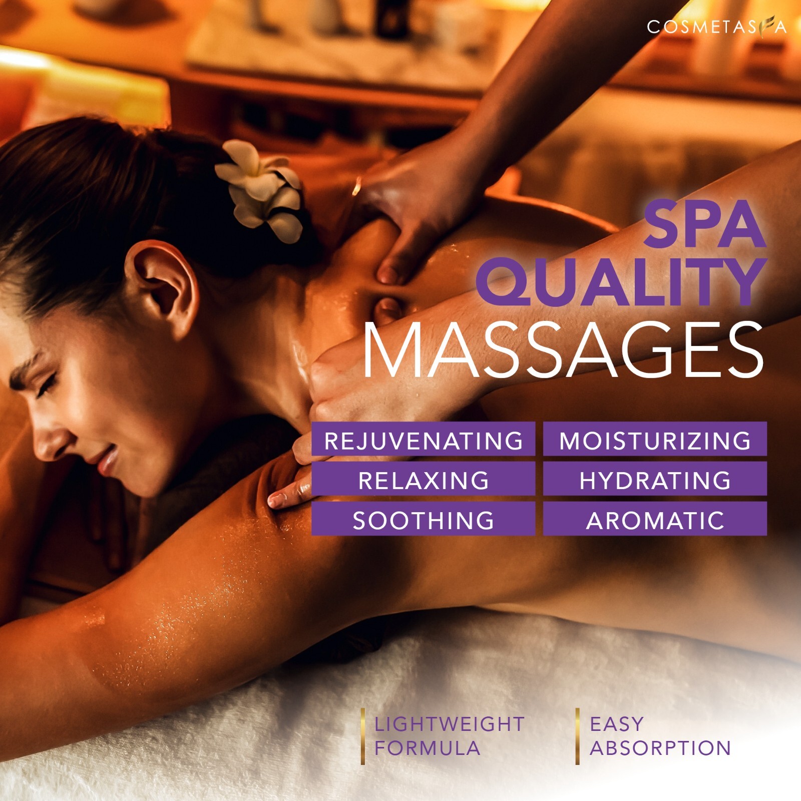 Lavender Relaxation Massage Oil 8.8 oz by Cosmetasa Exp 8/24