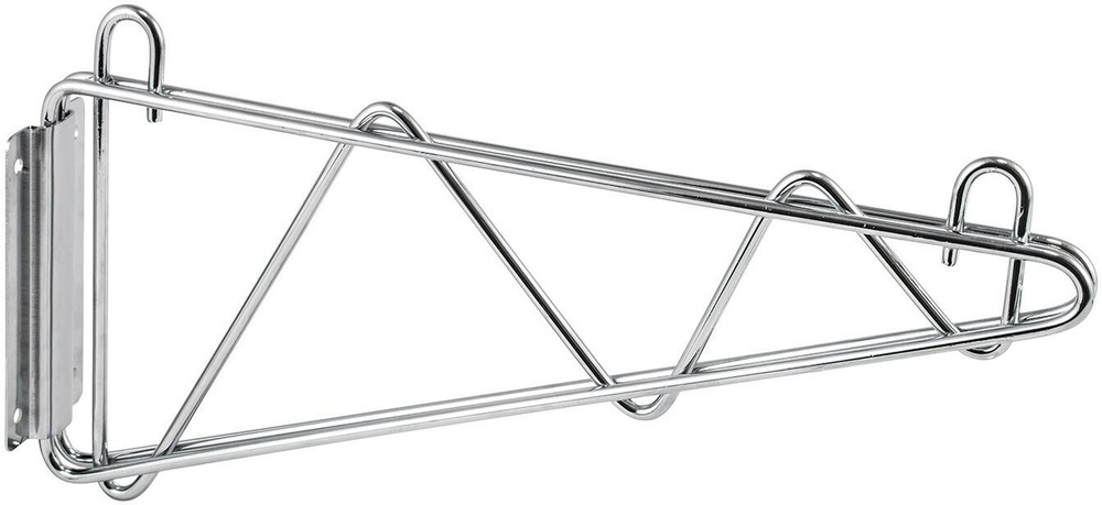 Shelving Wall Mount Brackets, Chrome Plated, 24"W, 1 Pair (2 Pair)