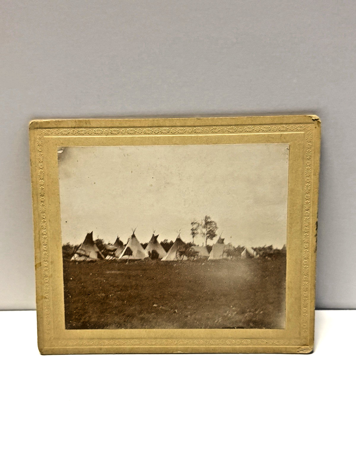 Antique Native American Indian Cabinet Card Photograph of Tepees; 1880's