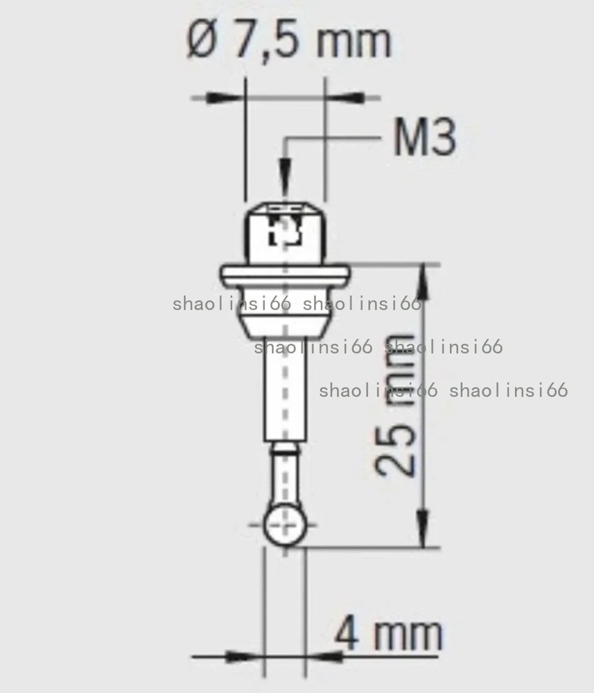 1PC Wire EDM Probe Tip 3mm Ruby Ball 3D Tester Sensing Tip For 3D Taster 8036200