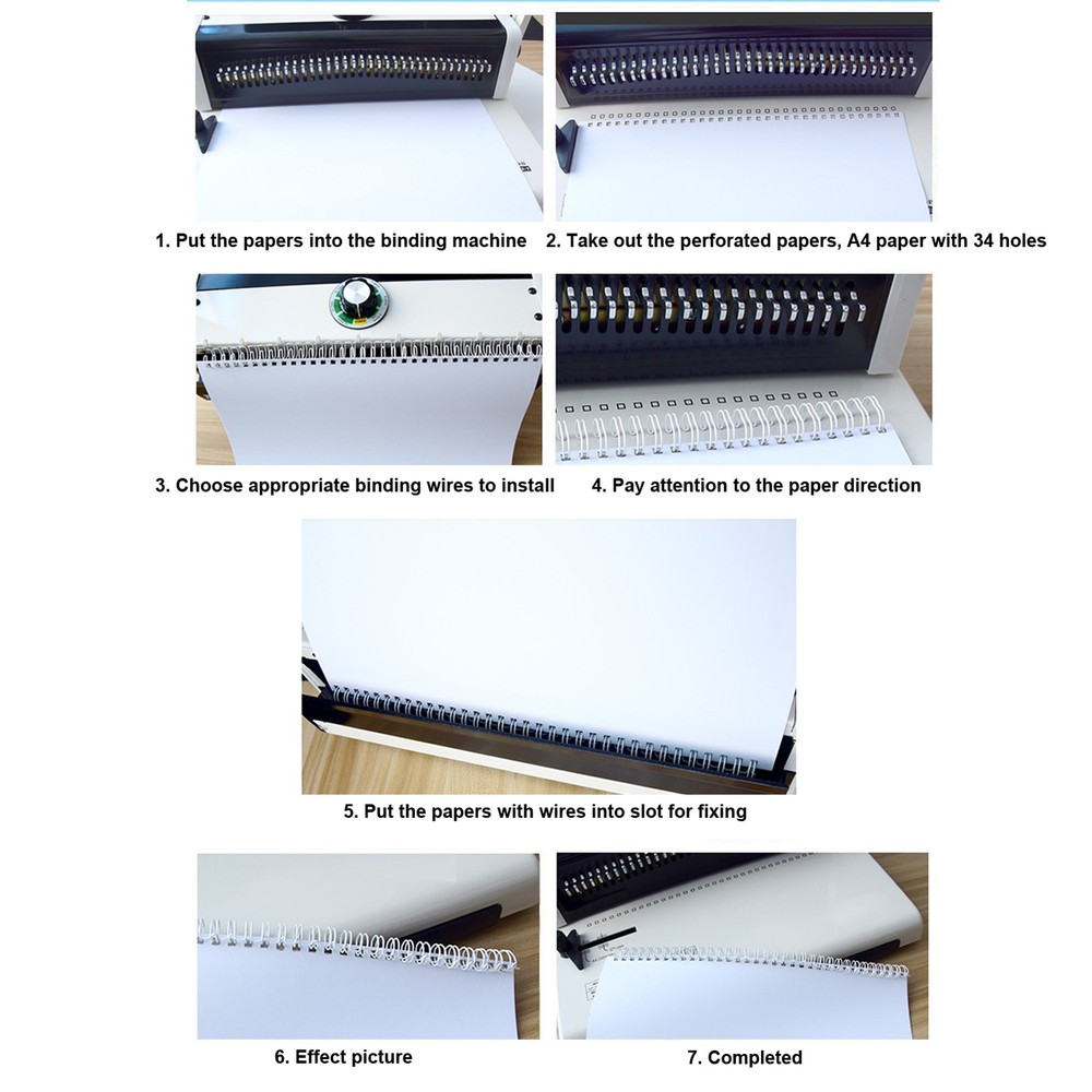 100PCS Double Loop Wire Binding Spines 9/16 Inch 120 Sheet Capacity A4 Premium.