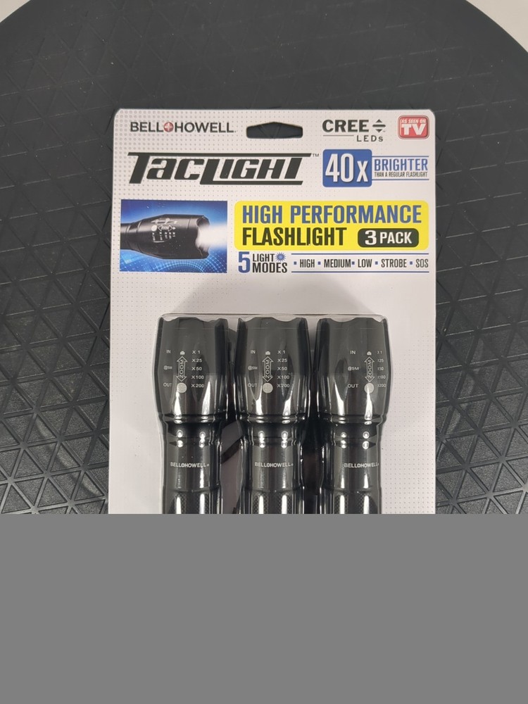 Bell + Howell TacLight High Performance Flashlight 3 Pack - As Seen On TV