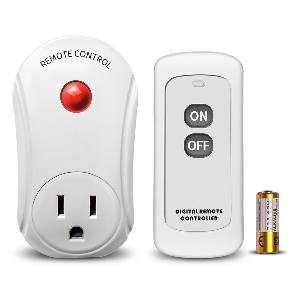 1 Pack Remote Control Outlet, 15A Wireless Plug Switch for Lights and Fans