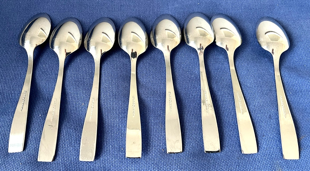 8 pc Teaspoons Set Studio Cuisine Delancey glossy Flatware