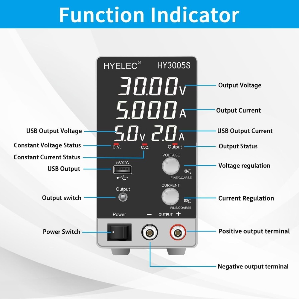DC Bench Power Supply Variable ,Adjustable Switching Regulated