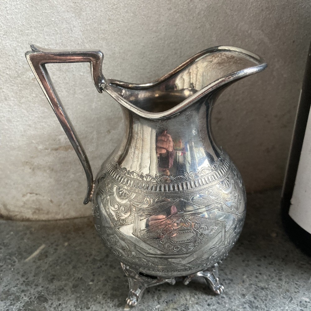 Antique Victorian Aesthetic Silver Plated Cream Jug Registered Design No. 134973