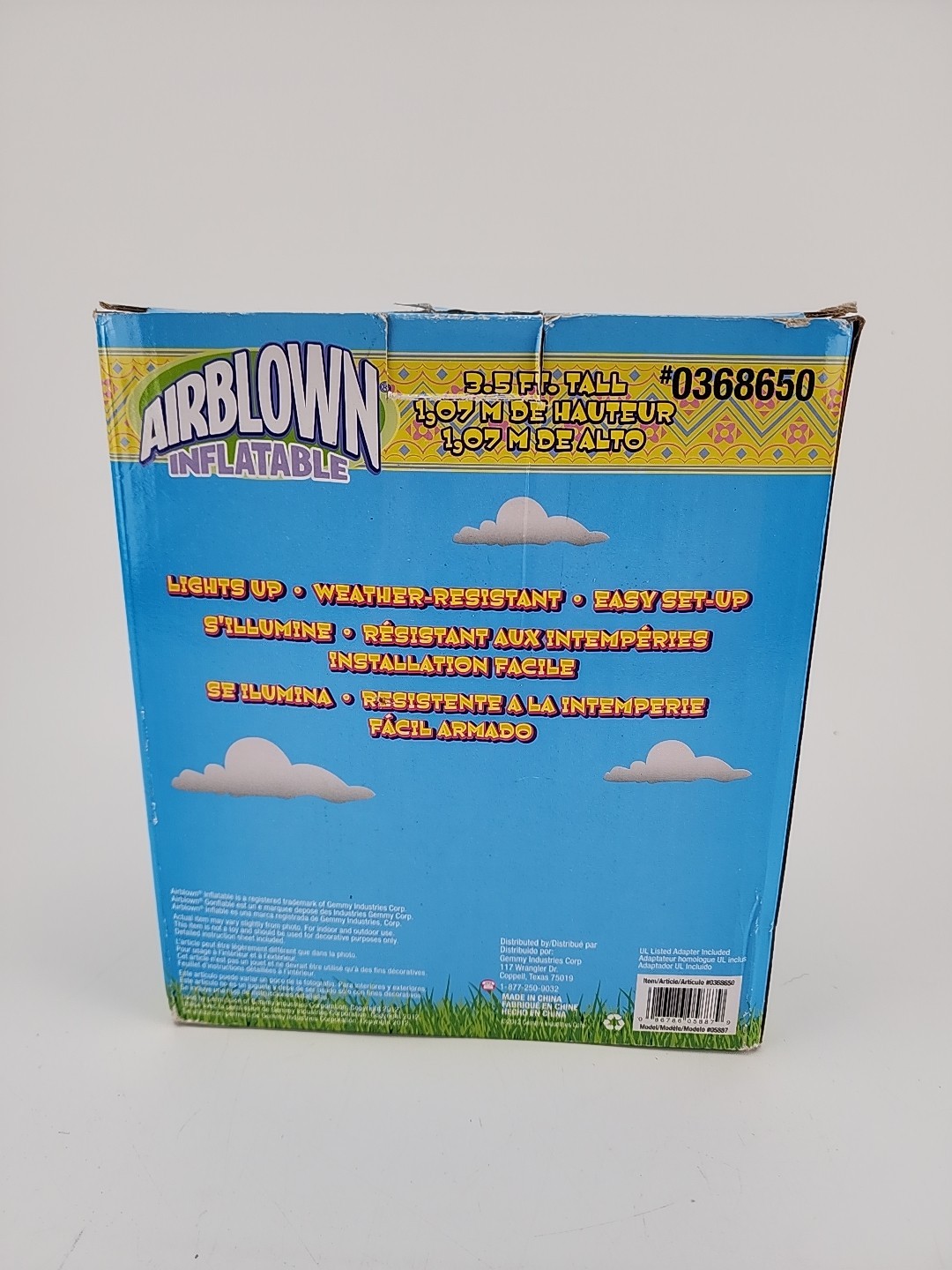 Gemmy 3.5ft Inflatable Easter Chick Built-in LED lights Illuminated Garden Decor