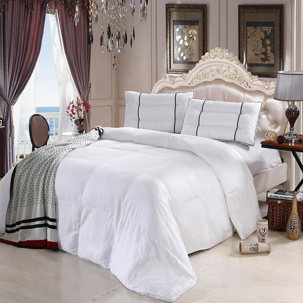 Bamboo Baffle Box All Season Comforter White Down Alternative Duvet Insert