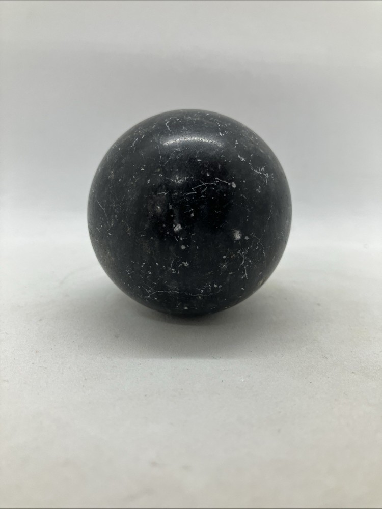 Polished Black/Gray Marble Stone Sphere Ball 2”