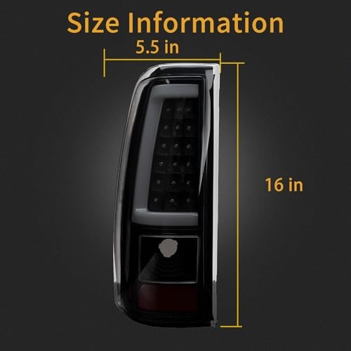 Tail Light Assembly Compatible With 2003-2006 Chevy Silverado 1500 LED Black