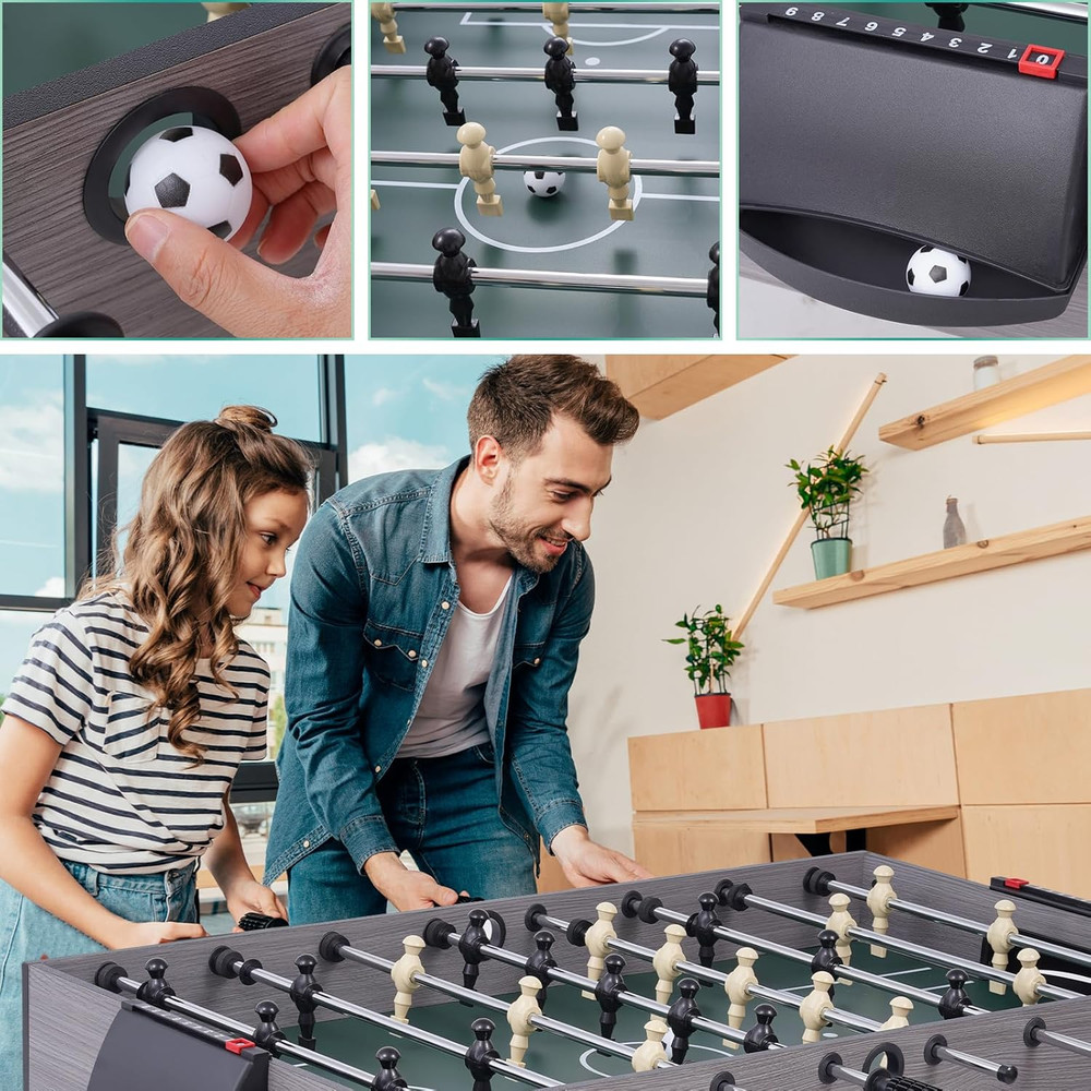 54" 4-In-1 Multi Game Table, Foldable Combo Game Table Set with Ping Pong, Hocke