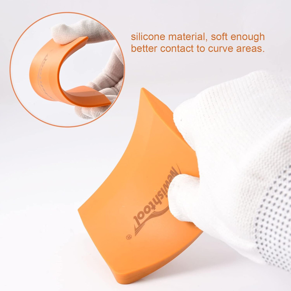 NEWISHTOOL Soft Silicone Small Squeegee for Vinyl, 2 PCS PPF Tools Window Tintin