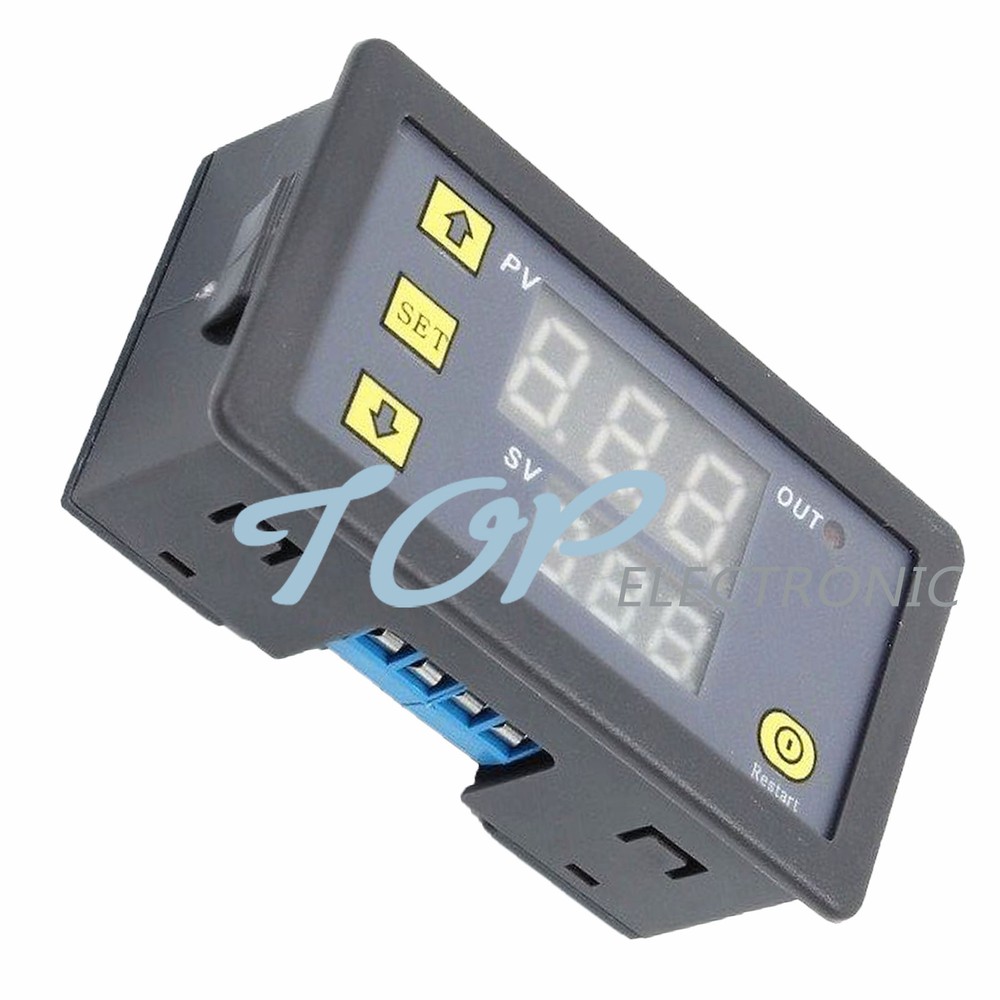 12V Timing Delay Relay Module Digital LED Dual Display 0-999 hours Cycle Timer