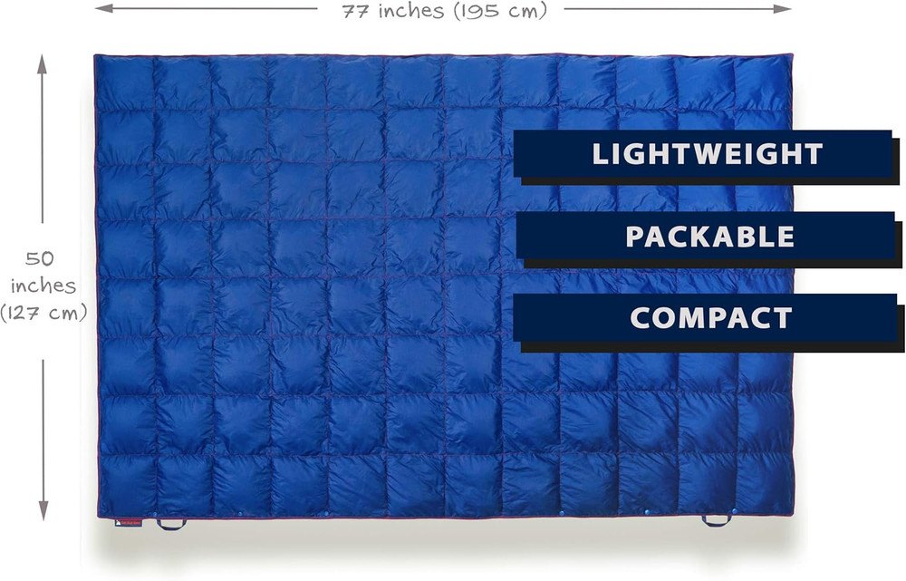 Lightweight Down Camping Blanket - Warm, Packable & Water-Resistant Quilt