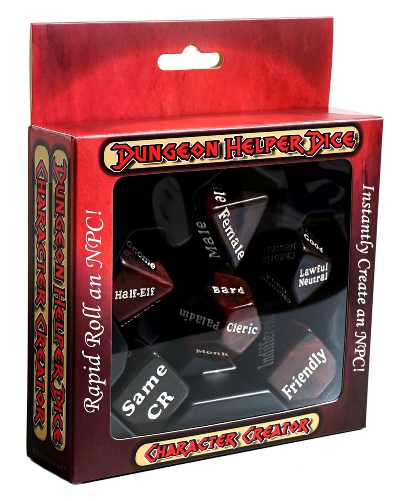Dungeon Helper Dice: Character Creator 6 Set NPC Randomizer DM GM TTRPG Game