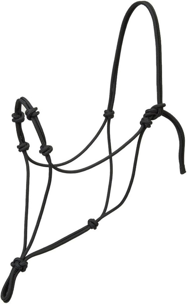 Silvertip Four Knot Rope Halter, Black, Small