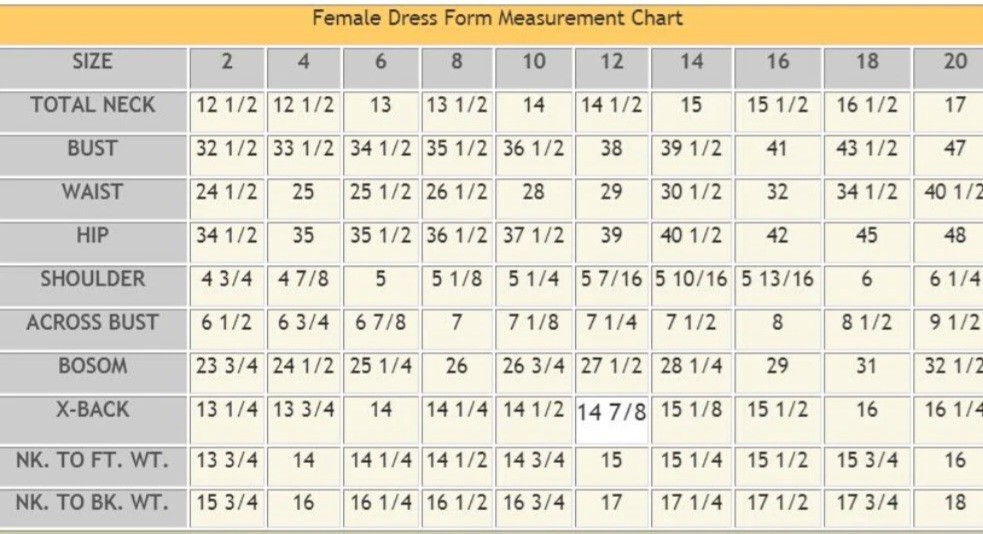 Size 8 Linen Half Body Pro Female Dress Form Mannequin