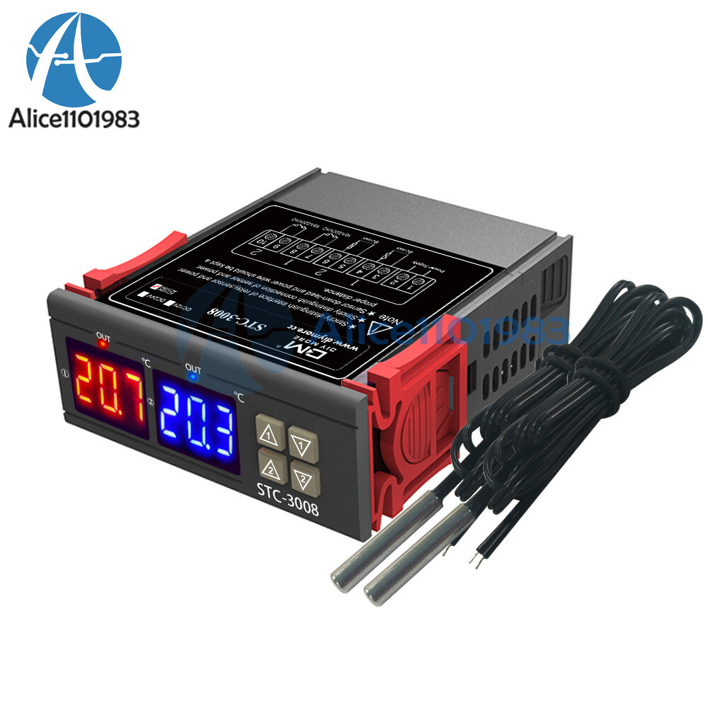 STC-3008 AC110-220V Digital Temperature Controller Thermostat Instrument Sensor
