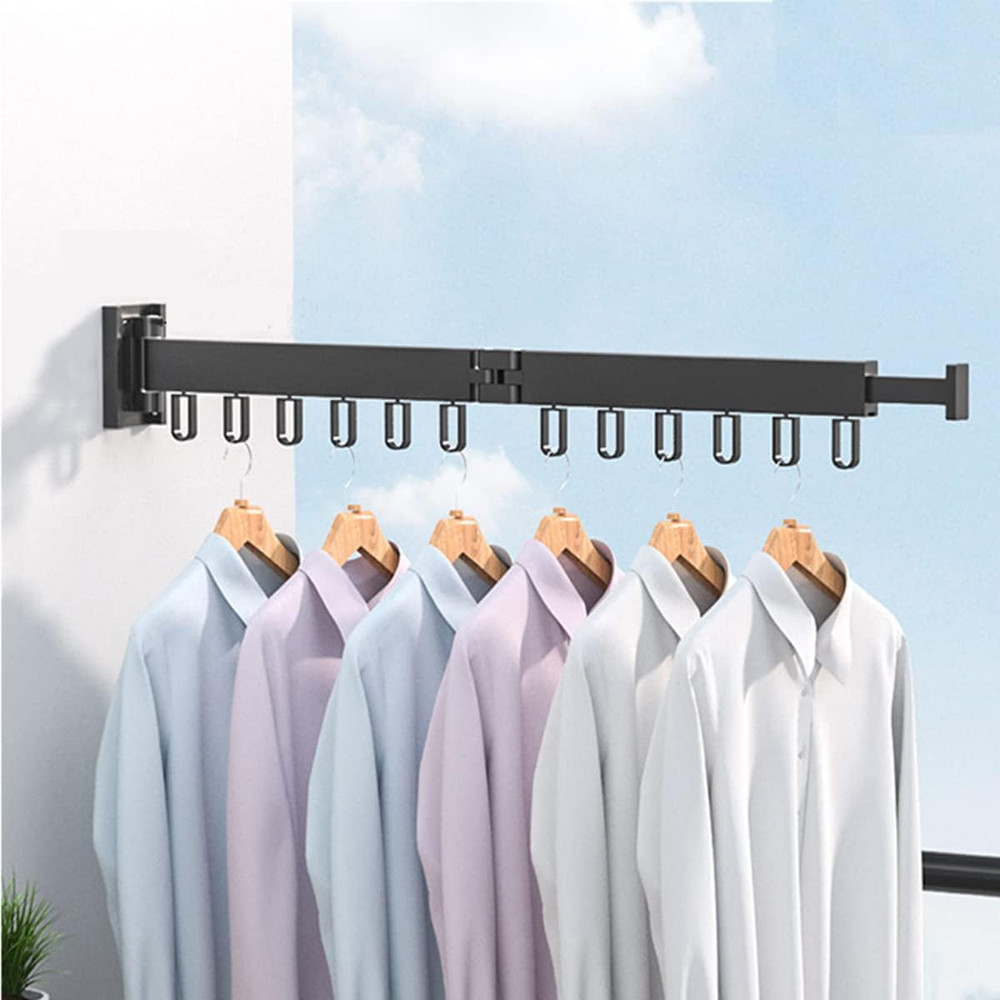 MIFXIN Clothes Drying Rack Foldable Wall Mounted Retractable Laundry Drying Rack