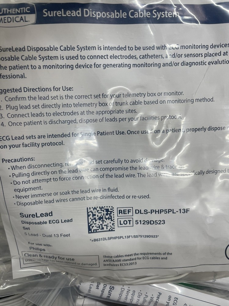 PHILIPS SURELEAD 5 LEAD ECG CABLE SYST-PHP5PL-13F (BOX INCLUDE 40 CABLES)